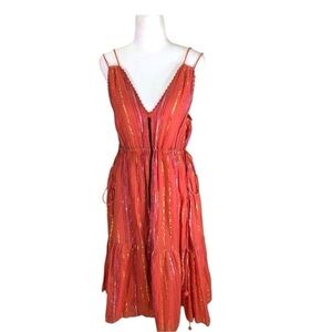 Apiece Apart Daphne Coastal Cowgirl Metallic Midi Dress S